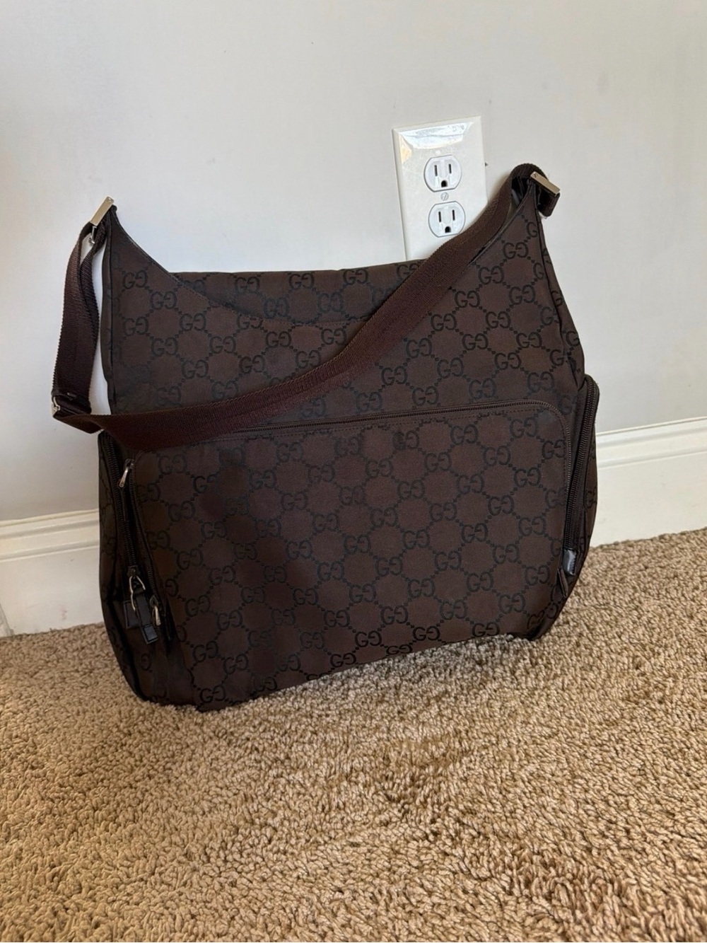 Gucci Dark Brown GG Supreme Shoulder Bag